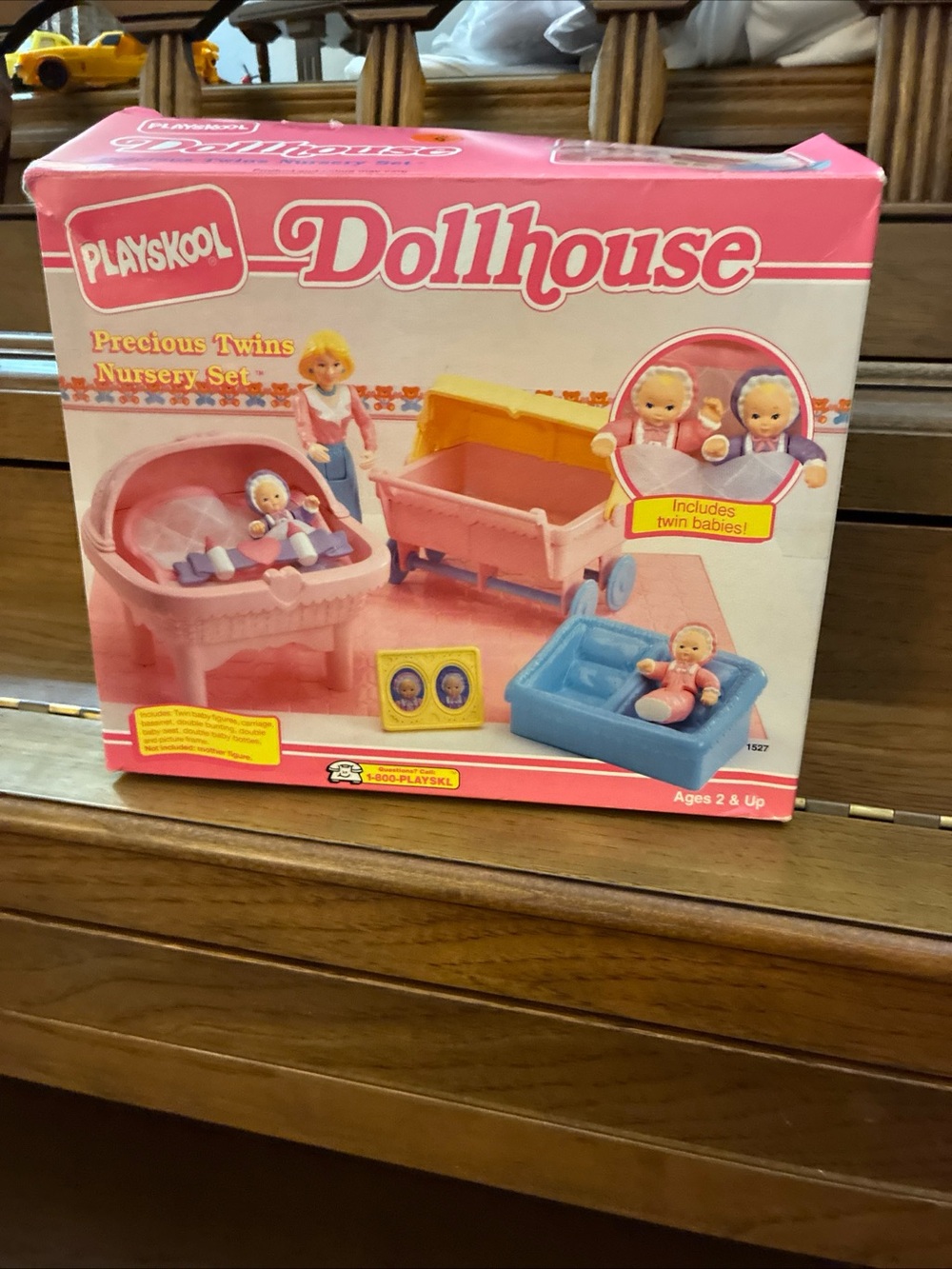 Vintage Playskool Dollhouse Precious Twins Nursery Set in Box Babies complete